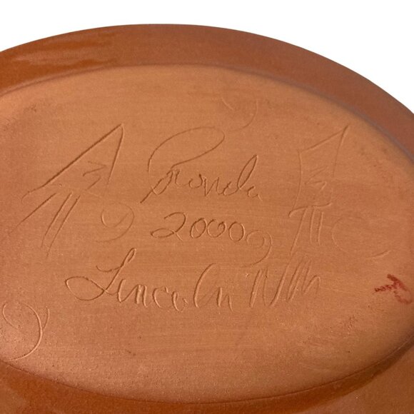 Lady Bug Art Pottery Luncheon Plate Chip And Dip Signed - Picture 7 of 10